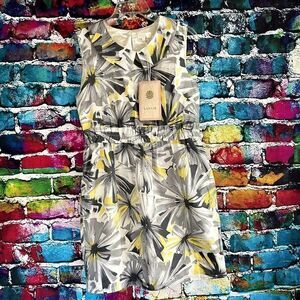 NWT Lanvie Floral Print Peter Pan Collar Mini Dress Sleeveless Small